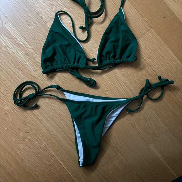 SHEIN Other - shein forest green triangle bikini